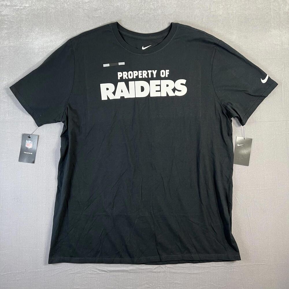 Nike Las Vegas Raiders T Shirt Mens 2XL Black The Nike Tee Property Oakland NFL